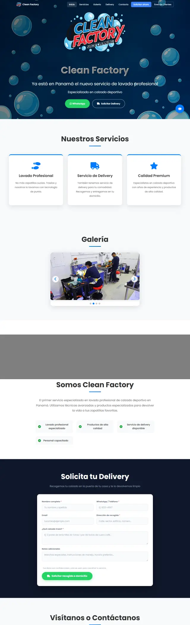 Captura del sitio Clean Factory