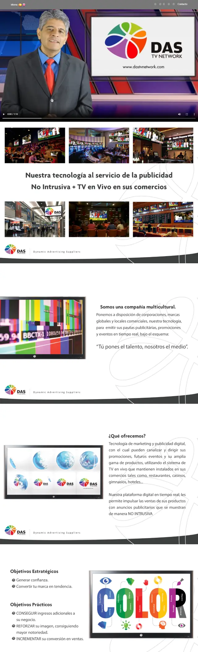 Captura del sitio DAS TV Network